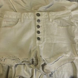 White high-waisted shorts